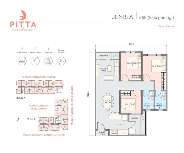 Residensi Wilayah Rumawip Pitta Taman Miharja Cheras Beaks development 859sf 300k Condo Facilities Rumah Mampu Milik Condo Miharja,Taman Miharja Cheras