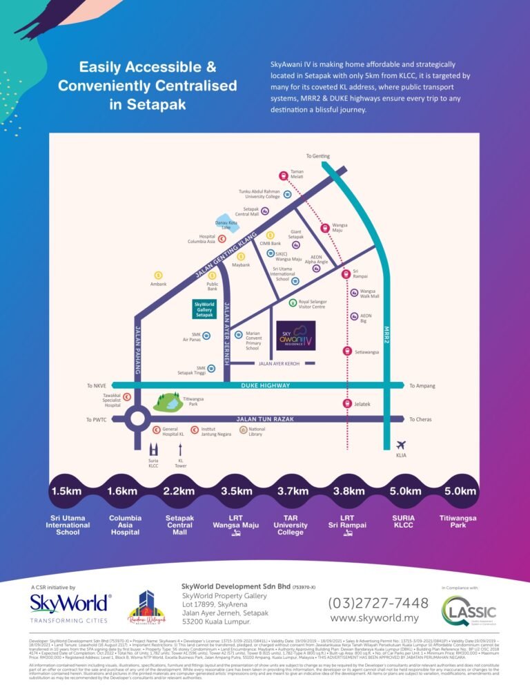 Residensi Wilayah Rumawip Sky Awani 4, Setapak, Skyworld, 800sf 300k Condo Facilities,Rumah Mampu Milik, Condo Setapak, Royal Selangor,Setapak Central Mall